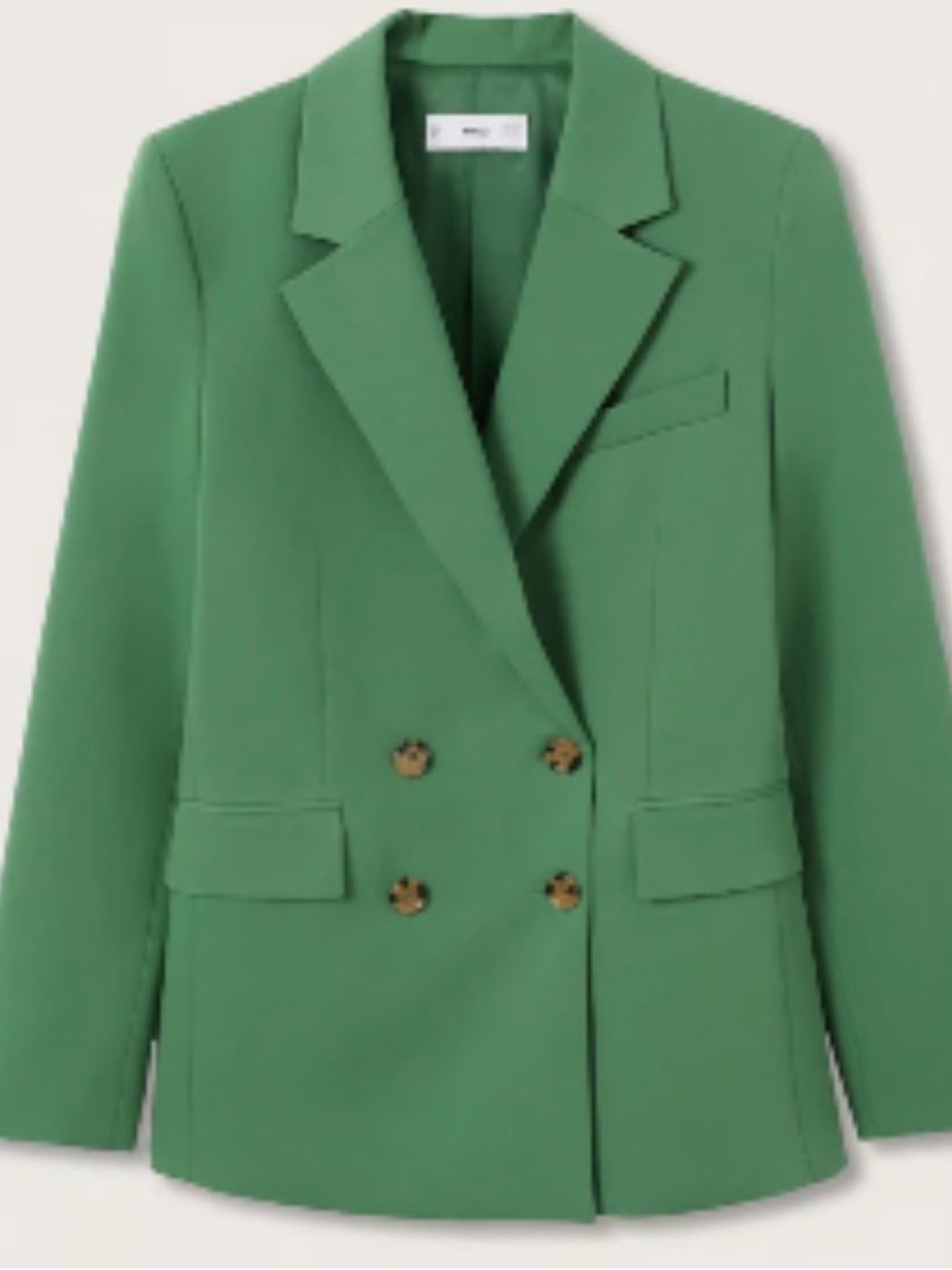 Mango Green Double-Breasted Women's Blazer